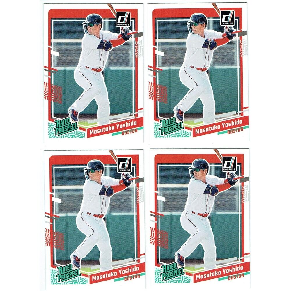 4x Masataka Yoshida 2023 Donruss Rated Prospect #84 RC Rookie Red Sox Lot